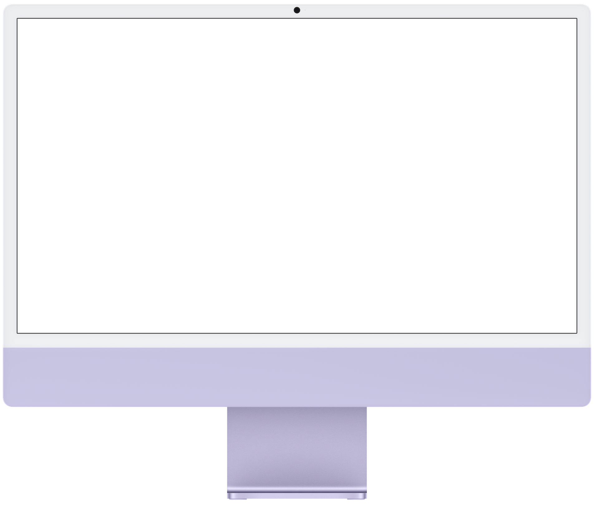 Front view of the purple Apple 24-inch iMac